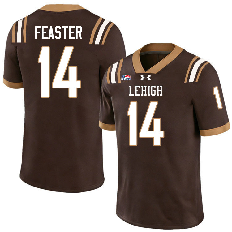 Lehigh Mountain Hawks #14 Anthony Feaster College Football Jerseys,Uniforms-Brown